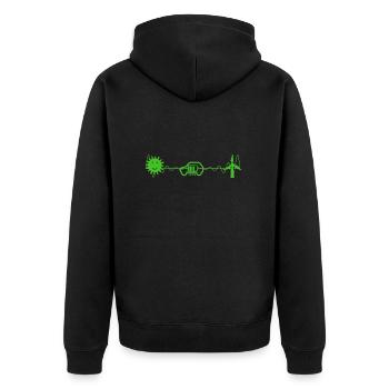 e-auto, e-mobilität,voiture électrique, zoe, EV-driver, - Veste à capuche bio Premium Unisexe - noir - Dos - Nico (187cm)