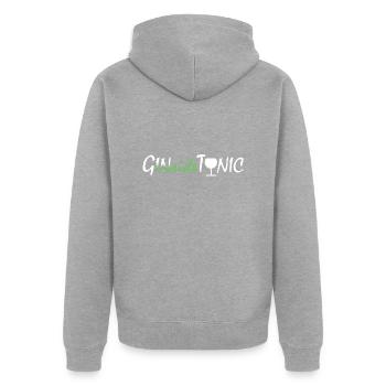 GINsideTONIC (sans coup de pinceau) - Veste à capuche bio Premium Unisexe - gris chiné - Dos - Nico (187cm)