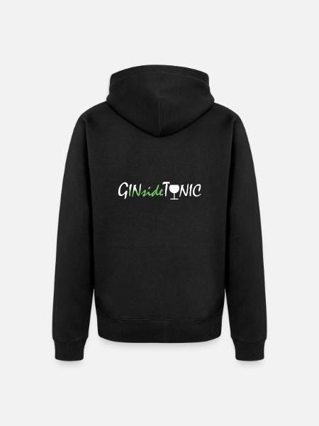 GINsideTONIC (without brush stroke) - Unisex Premium Organic Zip Hoodie - black