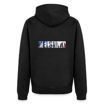 Helsinki - Unisex Premium Organic Zip Hoodie - black - Back - Nico (187cm)