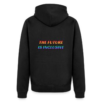 The Future Is Inclusive - Unisex Premium Organic Zip Hoodie - black - Back - Nico (187cm)