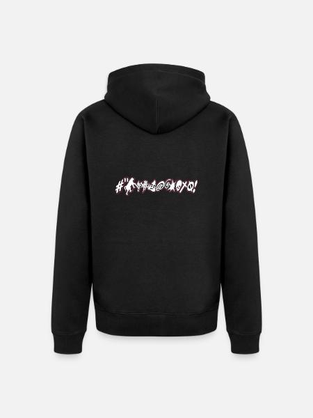 Swearing emojis in cartoon style - Unisex Premium Organic Zip Hoodie - black