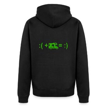 Camping Wohnwagen Outdoor Natur Humor - Unisex Premium Bio Zip Hoodie - Schwarz - Hinten - Nico (187cm)