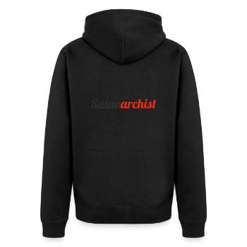 Satanarchist - Unisex Premium Bio Zip Hoodie - Schwarz - Hinten - Nico (187cm)