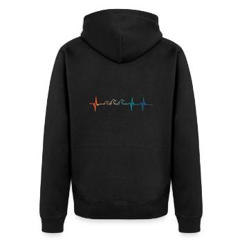 Battement de cœur vague - Veste à capuche bio Premium Unisexe - noir - Dos - Nico (187cm)