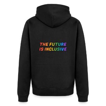 The Future Is Inclusive Gay Pride - Unisex Premium Organic Zip Hoodie - black - Back - Nico (187cm)