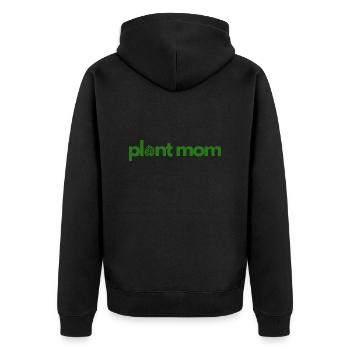 Plant mom - Unisex Premium Bio Zip Hoodie - Schwarz - Hinten - Nico (187cm)