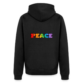 Arc-en-ciel de la paix - Veste à capuche bio Premium Unisexe - noir - Dos - Nico (187cm)