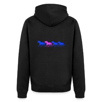 4 Licornes Team Silhouette Be Different Special - Veste à capuche bio Premium Unisexe - noir - Dos - Nico (187cm)
