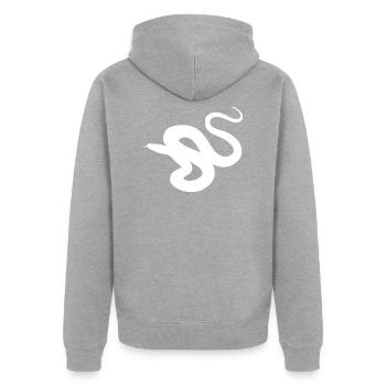 Anakonda Würgeschlange Geschenk Amazonas Schlangen - Unisex Premium Bio Zip Hoodie - Grau meliert - Hinten - Nico (187cm)