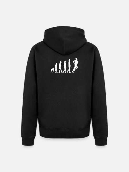 Running Evolution Run Jogging - Unisex Premium Organic Zip Hoodie - black