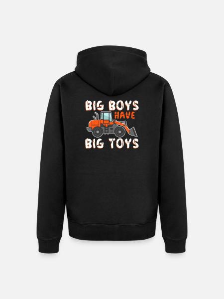 Bagger Baustelle Jungs Schaufelbagger Baggerfahrer - Unisex Premium Bio Zip Hoodie - Schwarz