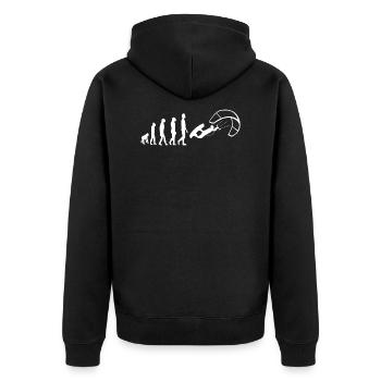 Kitesurfer Evolution Kiteboard Kiteboarding - Unisex Premium Bio Zip Hoodie - Schwarz - Hinten - Nico (187cm)