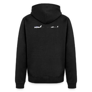 Aircraft tow, powered aircraft, glider - Unisex Premium Organic Zip Hoodie - black - Back - Nico (187cm)