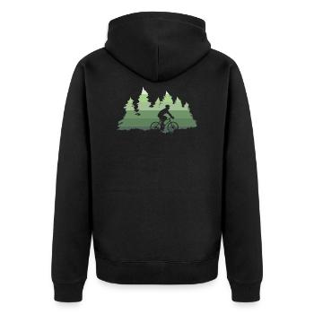 Cycliste Forêt Forêt Homme à vélo - Veste à capuche bio Premium Unisexe - noir - Dos - Nico (187cm)