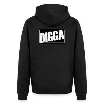 digga Alter bro moin hamburg hip hop oldschool type - Unisex Premium Organic Zip Hoodie - black - Back - Nico (187cm)