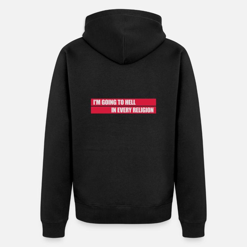 En allant en enfer - Veste à capuche bio Premium Unisexe - noir