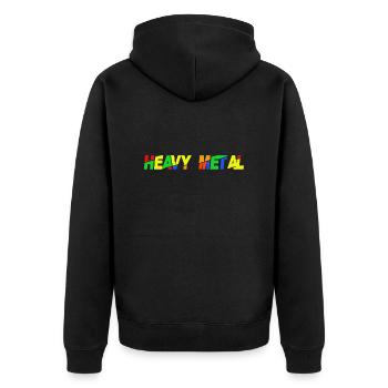 Heavy Metal - Unisex Premium Bio Zip Hoodie - Schwarz - Hinten - Nico (187cm)