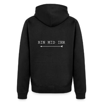 Lustiger Spruch Witzig Humor Geschenkidee - Unisex Premium Bio Zip Hoodie - Schwarz - Hinten - Nico (187cm)