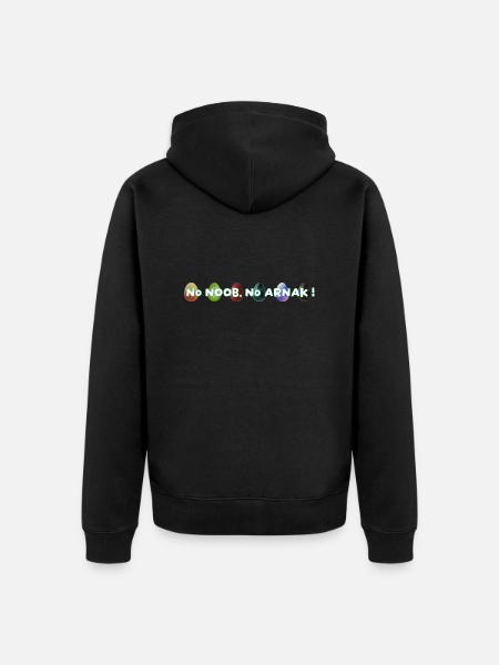 No Noob no arnak! - Unisex Premium Organic Zip Hoodie - black