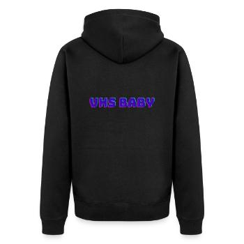 VHS Baby - Unisex Premium Bio Zip Hoodie - Schwarz - Hinten - Nico (187cm)