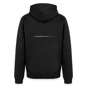 Herzschlag der Natur Retro Herzschlag - Unisex Premium Bio Zip Hoodie - Schwarz - Hinten - Nico (187cm)