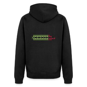 Equalizer dreifarbig EQ Musik Anlage Techno Club S - Unisex Premium Organic Zip Hoodie - black - Back - Nico (187cm)