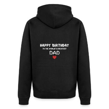 Happy Birthday Papa Lieblingsmensch Geburtstag - Unisex Premium Bio Zip Hoodie - Schwarz - Hinten - Nico (187cm)