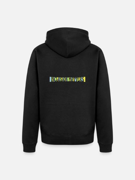 inclusion matters Logo Quote - Unisex Premium Organic Zip Hoodie - black