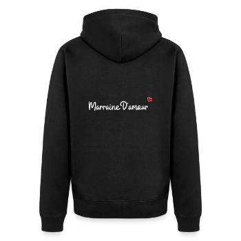 Marraine d'amour - Veste à capuche bio Premium Unisexe - noir - Dos - Nico (187cm)