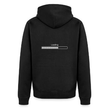Loading whatever - Unisex Premium Bio Zip Hoodie - Schwarz - Hinten - Nico (187cm)