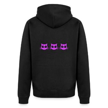 Cat Team 3 Chats Trois amis Équipage Groupe de famille - Veste à capuche bio Premium Unisexe - noir - Dos - Nico (187cm)
