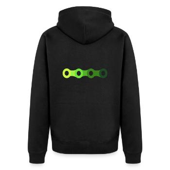 Fahrrad Fahrradkette Umwelt - Unisex Premium Bio Zip Hoodie - Schwarz - Hinten - Nico (187cm)