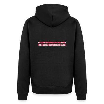 what I say Zitat - Unisex Premium Bio Zip Hoodie - Schwarz - Hinten - Nico (187cm)