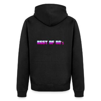Best of 80 - Unisex Premium Bio Zip Hoodie - Schwarz - Hinten - Nico (187cm)