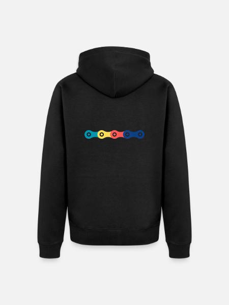 Bunte Fahrradketten - Unisex Premium Bio Zip Hoodie - Schwarz