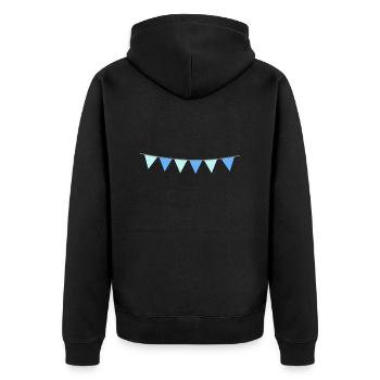 motif fête simple - Veste à capuche bio Premium Unisexe - noir - Dos - Nico (187cm)