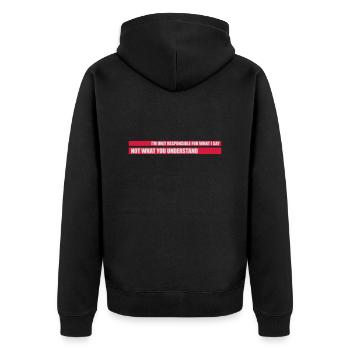 ce que je dis citation - Veste à capuche bio Premium Unisexe - noir - Dos - Nico (187cm)