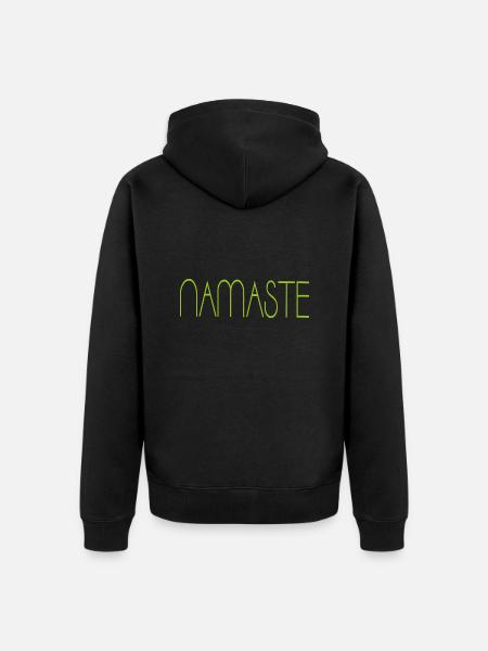 Namaste Tshirt - Unisex Premium Bio Zip Hoodie - Schwarz