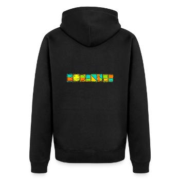 Bodensee - Unisex Premium Bio Zip Hoodie - Schwarz - Hinten - Nico (187cm)