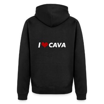 J’adore le cava - Veste à capuche bio Premium Unisexe - noir - Dos - Nico (187cm)