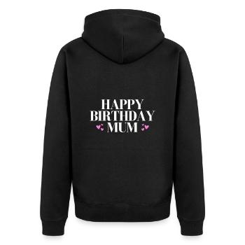 Joyeux anniversaire maman - Veste à capuche bio Premium Unisexe - noir - Dos - Nico (187cm)