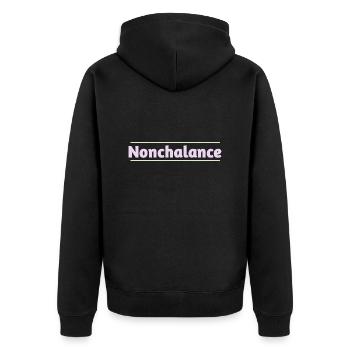 Nonchalance - Unisex Premium Bio Zip Hoodie - Schwarz - Hinten - Nico (187cm)
