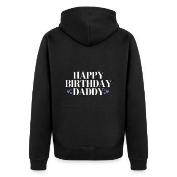 Joyeux anniversaire Papa personne préférée - Veste à capuche bio Premium Unisexe - noir - Dos - Nico (187cm)