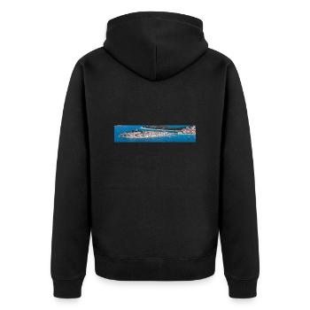 Vue panoramique Primošten dans l’état de Šibenik - Veste à capuche bio Premium Unisexe - noir - Dos - Nico (187cm)