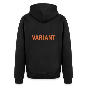 Variant caught by the TVA - Unisex Premium Organic Zip Hoodie - black - Back - Nico (187cm)