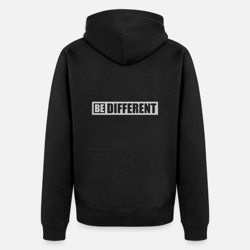Be different Logo Design - Unisex Premium Bio Zip Hoodie - Schwarz