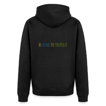 soyez gentil avec vous-même - Veste à capuche bio Premium Unisexe - noir - Dos - Nico (187cm)
