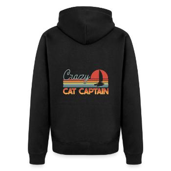 Katamaran Kapitän Segeln Segelboot - Unisex Premium Bio Zip Hoodie - Schwarz - Hinten - Nico (187cm)