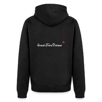 Grand frère d'amour - Veste à capuche bio Premium Unisexe - noir - Dos - Nico (187cm)